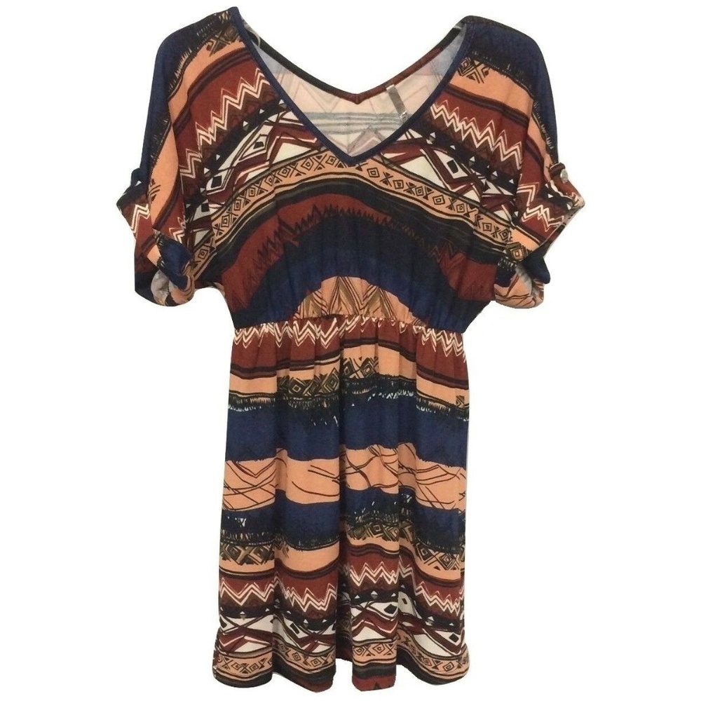 😀 New VTG Retro Aztec Navajo Indian Style Dress